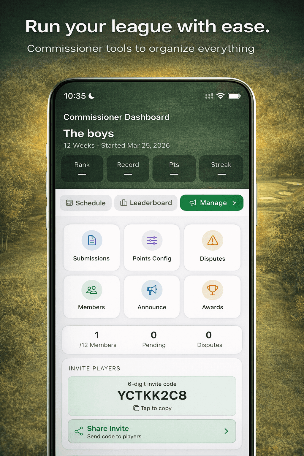 Commissioner Dashboard Screenshot